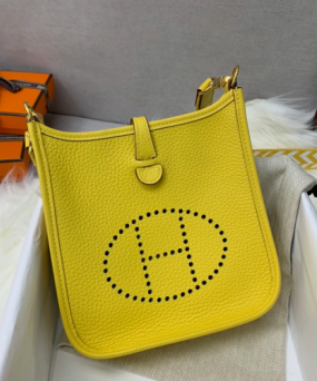 에르메스 미니 에블린16 옐로우 금장 끌레망스 가죽